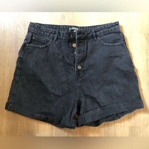 Misguided | High Rise Button Fly Shorts